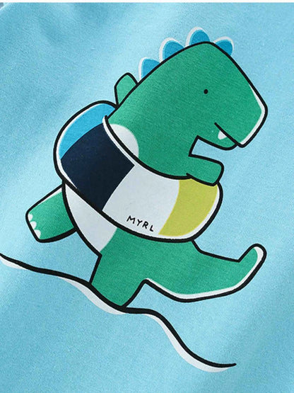 Children's Cute Dinosaur Graphic Short Sleeve T-Shirt