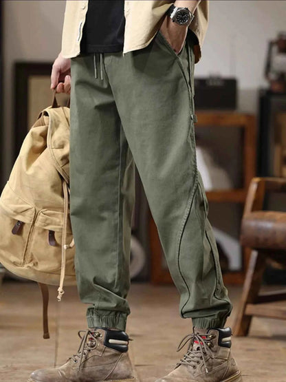 Men's Full Size Drawstring Jogger Pants with Elastic Cuffs Plus Size