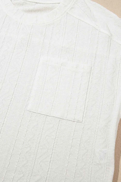 Texture Short Sleeve Top and Shorts Set