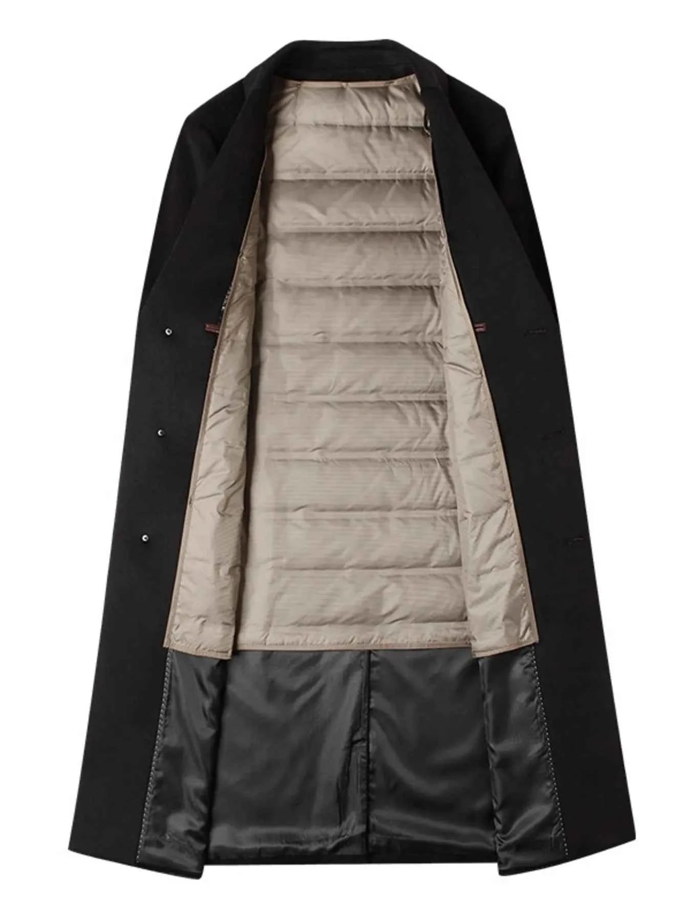 Men's Plus Size Button Up Long Sleeve Longline Coat