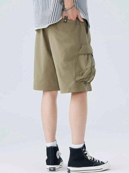 Men's Plus Size Cargo Shorts with Drawstring