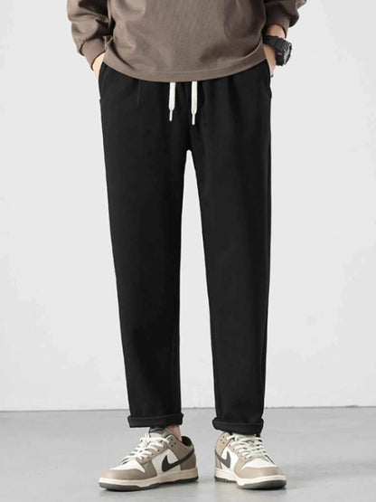 Men's Full Size Drawstring Track Pants with Relaxed Fit Plus Size