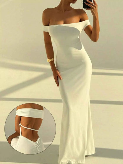 Backless Off-Shoulder Bodycon Mermaid Maxi Dress