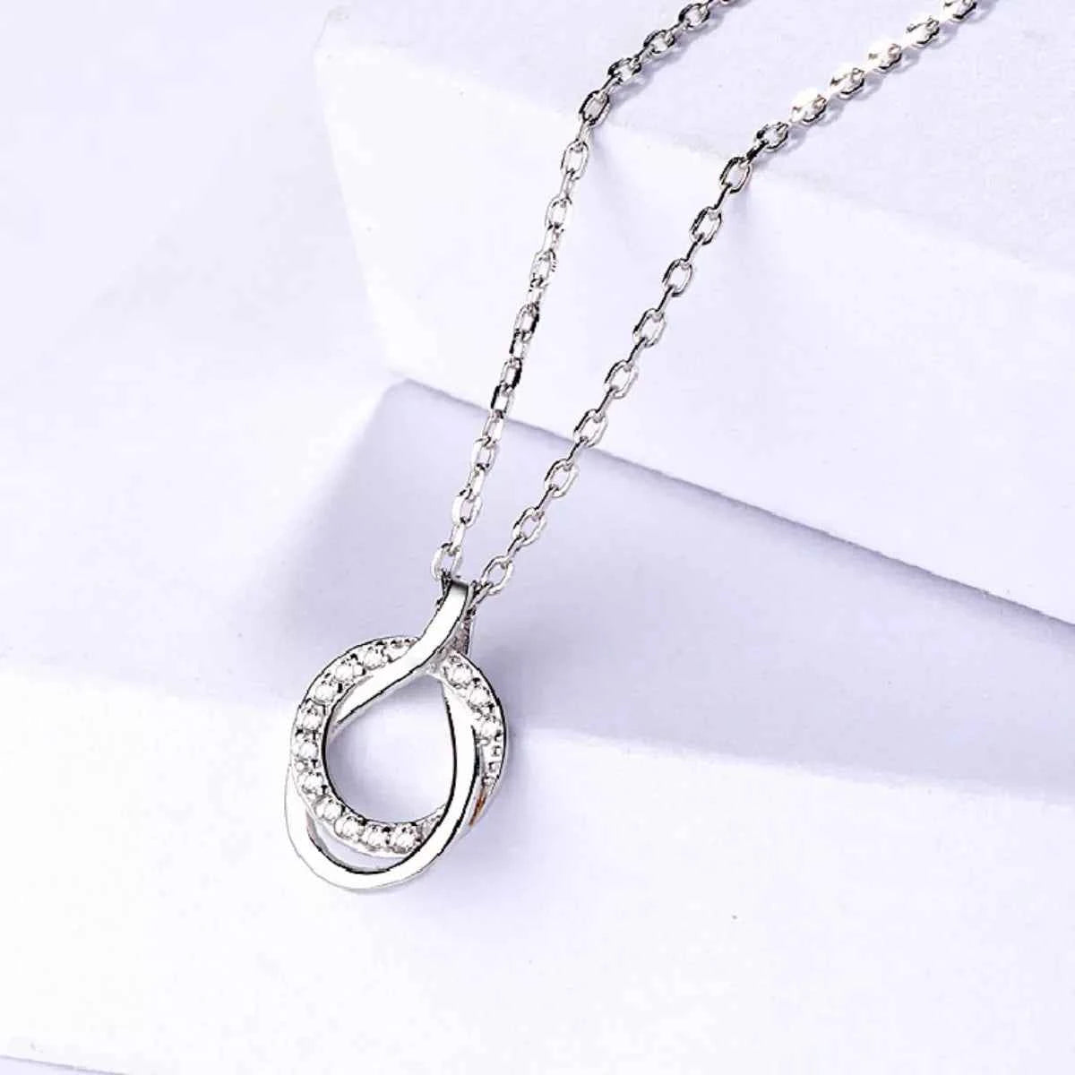 925 Sterling Silver Zircon Pendant Necklace