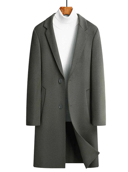 Men's Plus Size Lapel Collar Long Coat