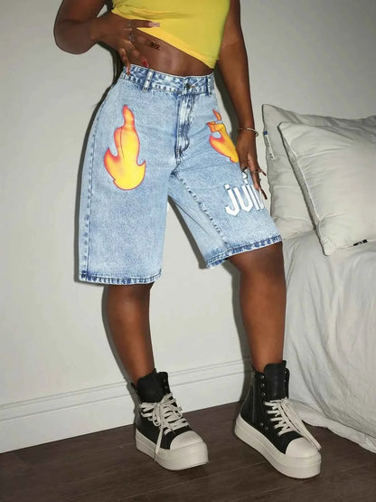 High-Waisted Denim Shorts