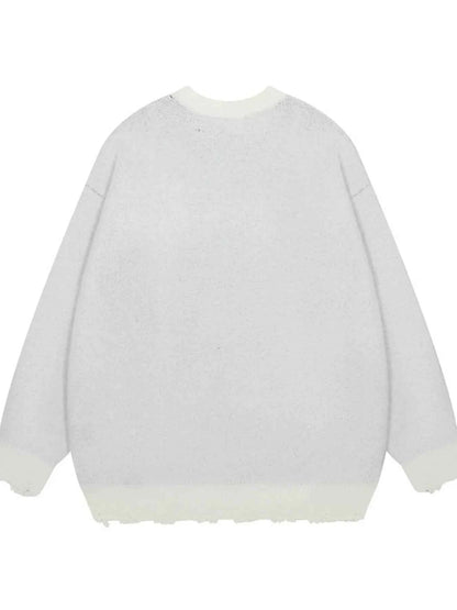 Men's Letter Round Neck Long Sleeve Sweater