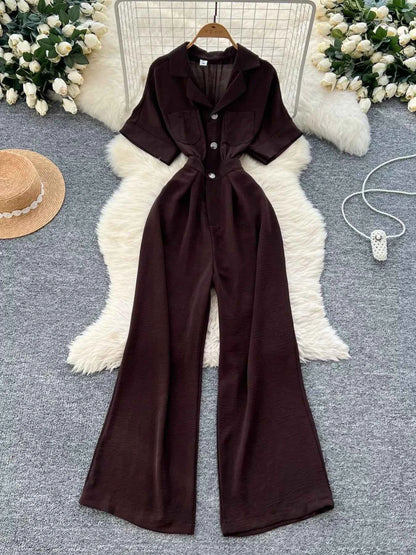 Tie Waist Wide Leg Jumpsuit