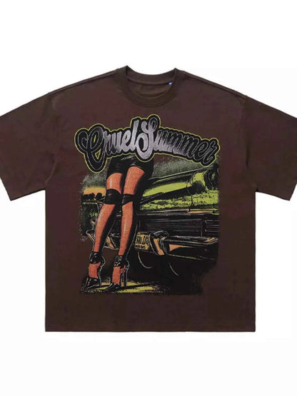 Men's Graphic Round Neck Short Sleeve T-Shirt