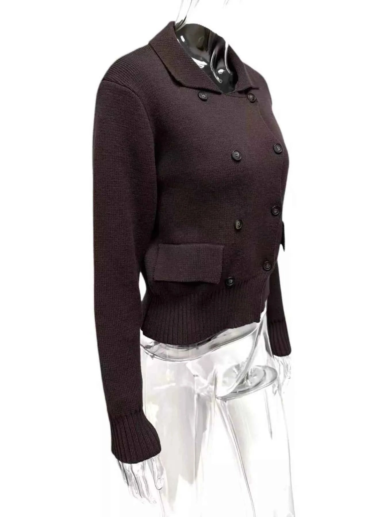 Double-Breasted Knit Cardigan