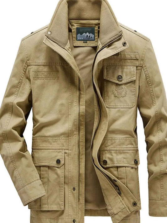 Men's Plus Size Zip Up Jacket with Pockets