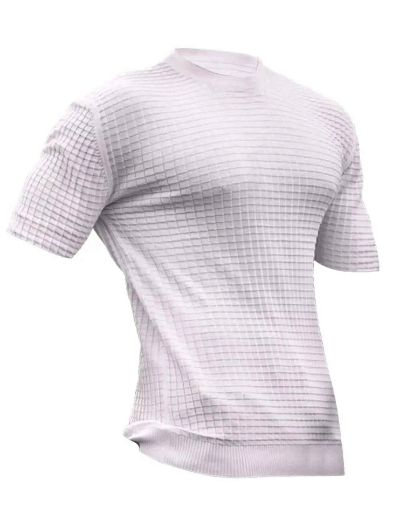 Men's Full Size Textured Round Neck Short Sleeve T-Shirt Plus Size