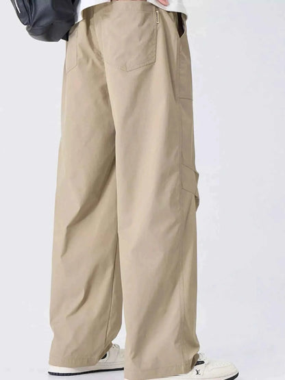 Men's Plus Size Casual Wide Leg Cargo Pants