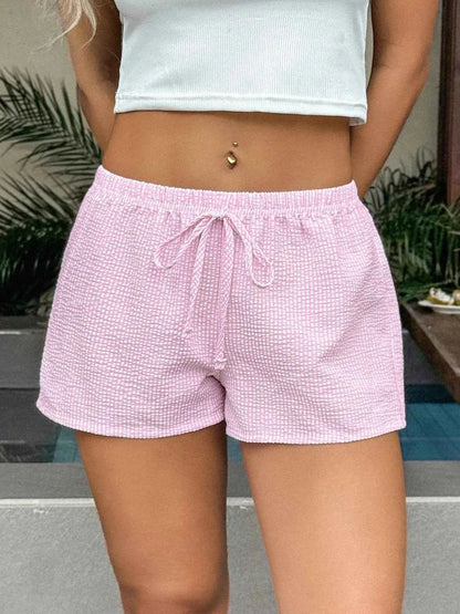 Textured Drawstring Comfort Shorts