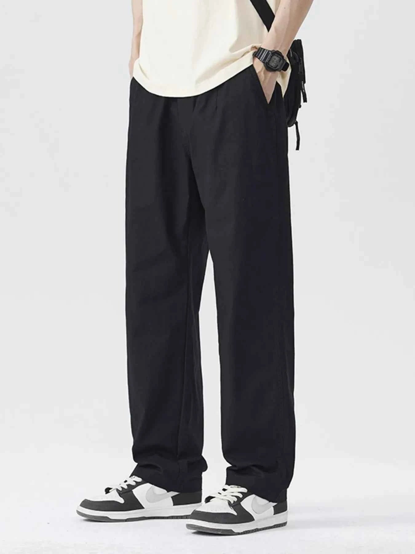 Men's Full Size Relaxed Fit Wide Leg Casual Pants Plus Size