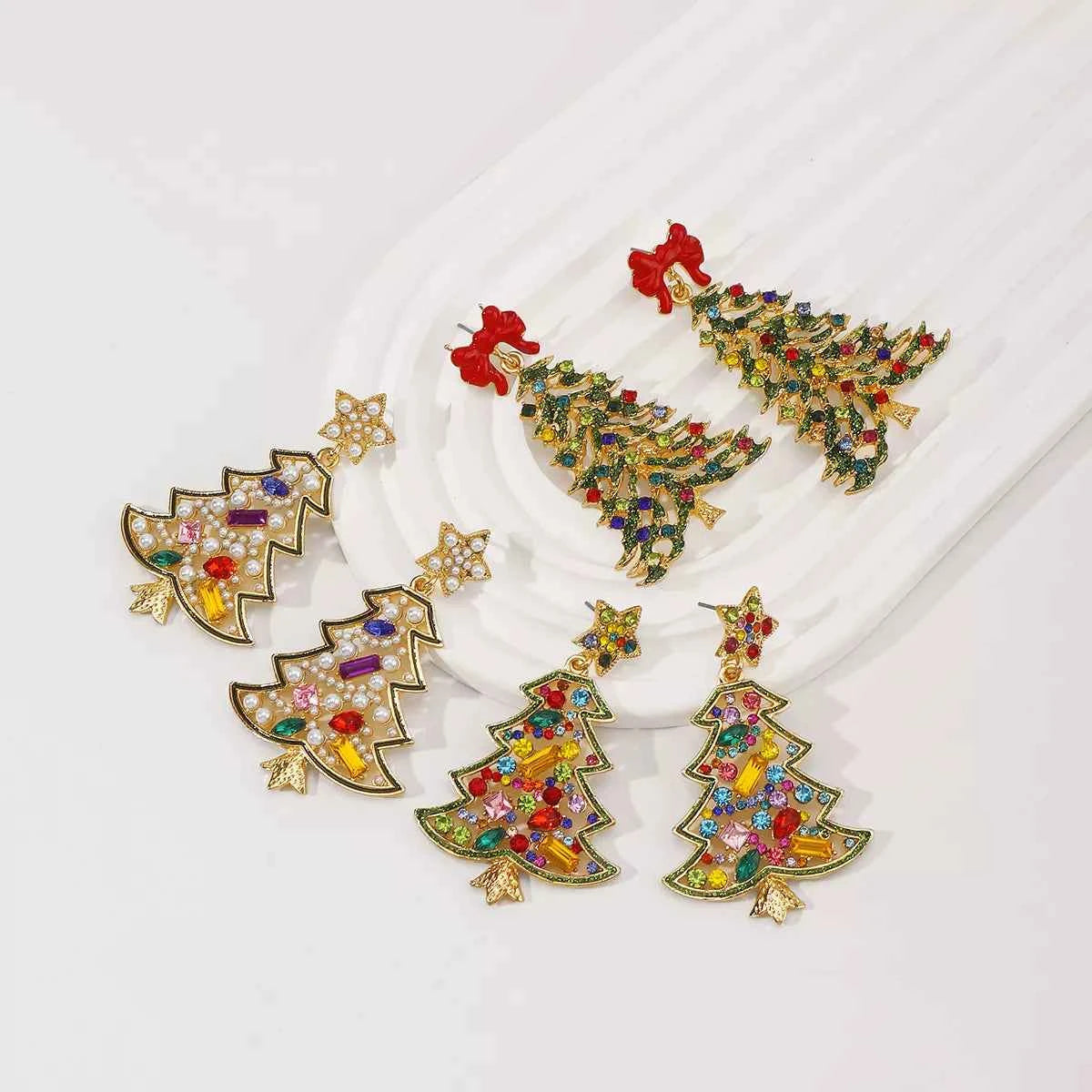 Christmas Tree Dangle Earrings