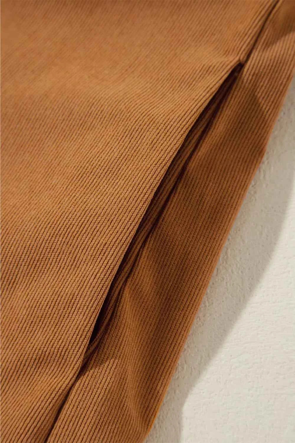 Corduroy Puff Sleeve Mini Dress