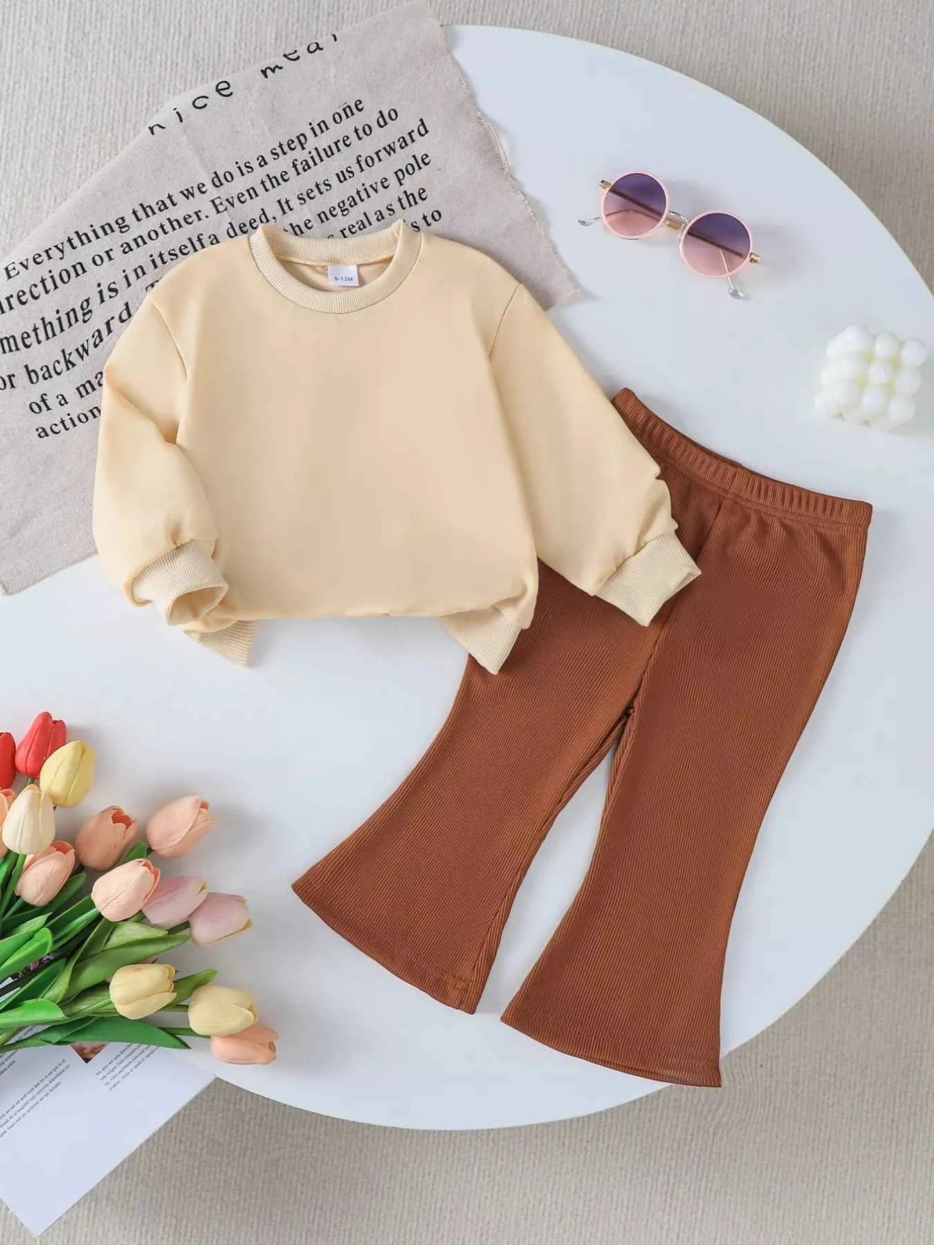 Children's Halloween Graphic Round Neck Top and Pants Set