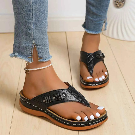Toe Post Wedge Sandals