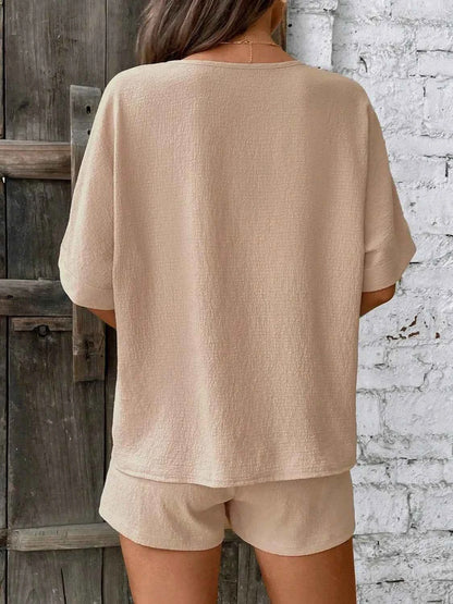 V-Neck Half Sleeve Top and Shorts Set