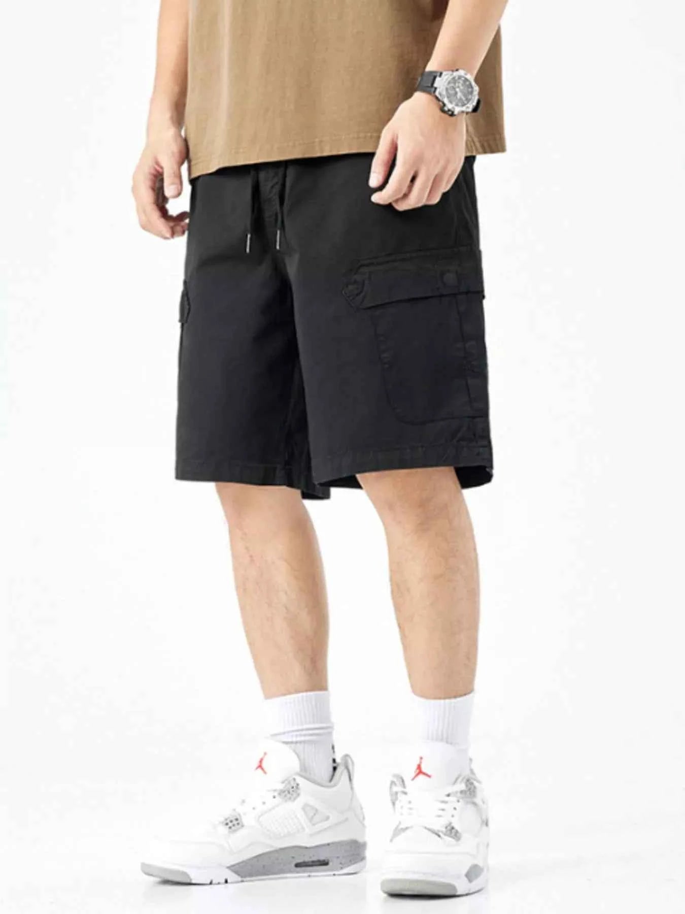 Men's Casual Drawstring Cargo Shorts