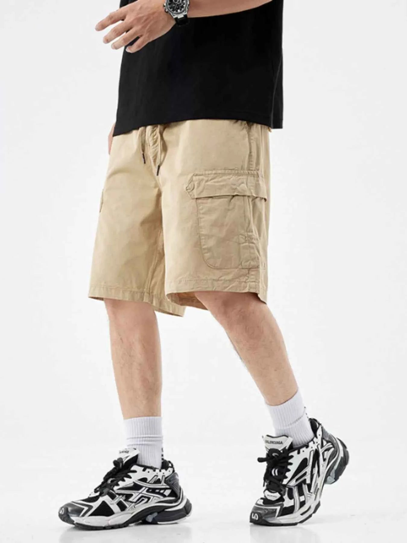 Men's Casual Drawstring Cargo Shorts