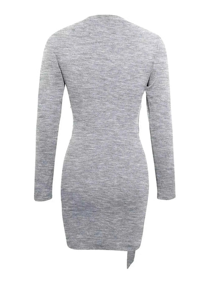 Round Neck Long Sleeve Bodycon Dress