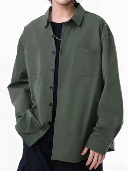 Men's Plus Size Button Up Long Sleeve Shirt