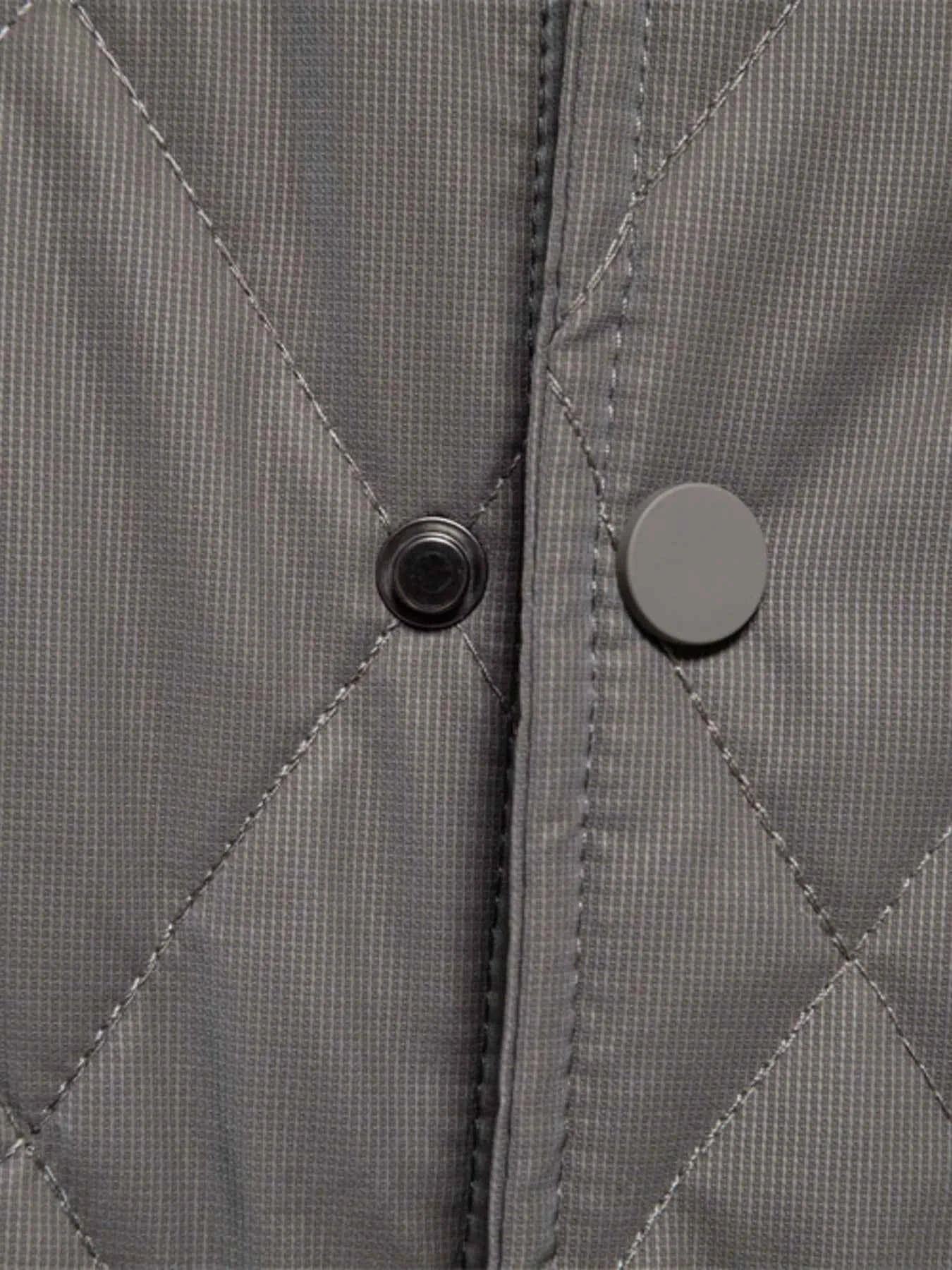 Men's Quilted Snap Down Long Sleeve Jacket