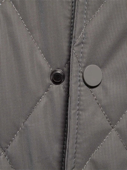 Men's Quilted Snap Down Long Sleeve Jacket