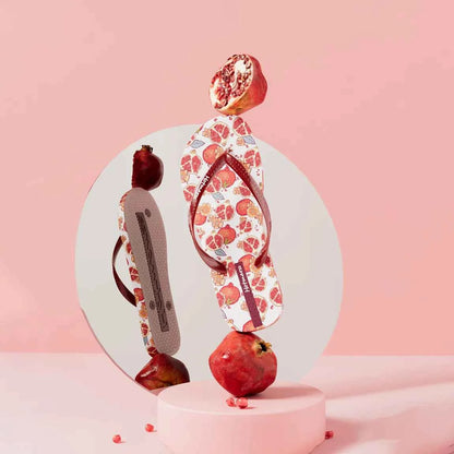 Fruit Print Summer Toe Post Slippers