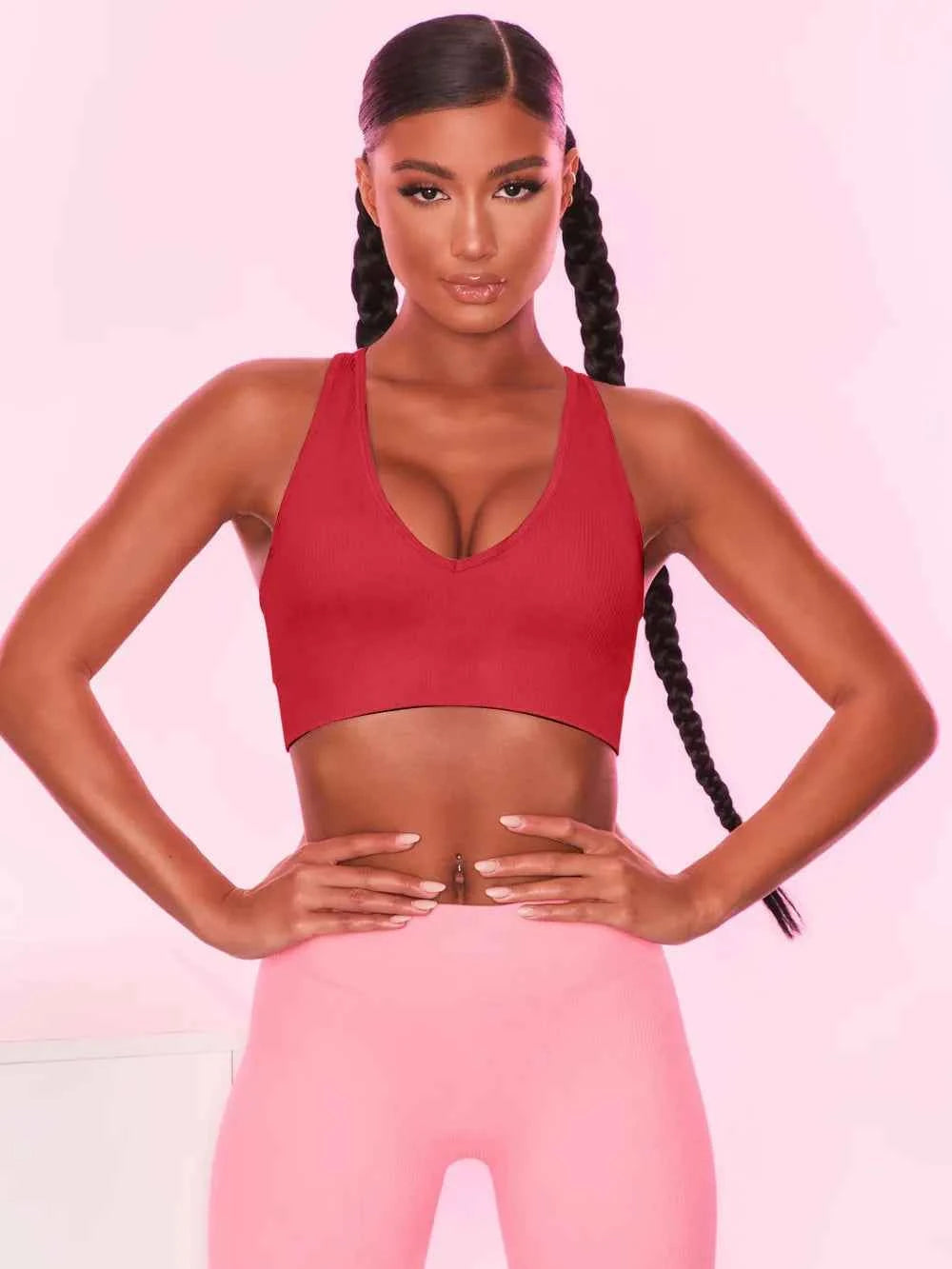 Scoop Neck Wide Strap Active Bra