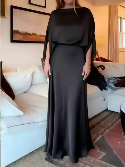 Full Size Elegant Batwing Sleeve Maxi Dress Plus Size