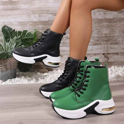Lace Up Platform Ankle Boots