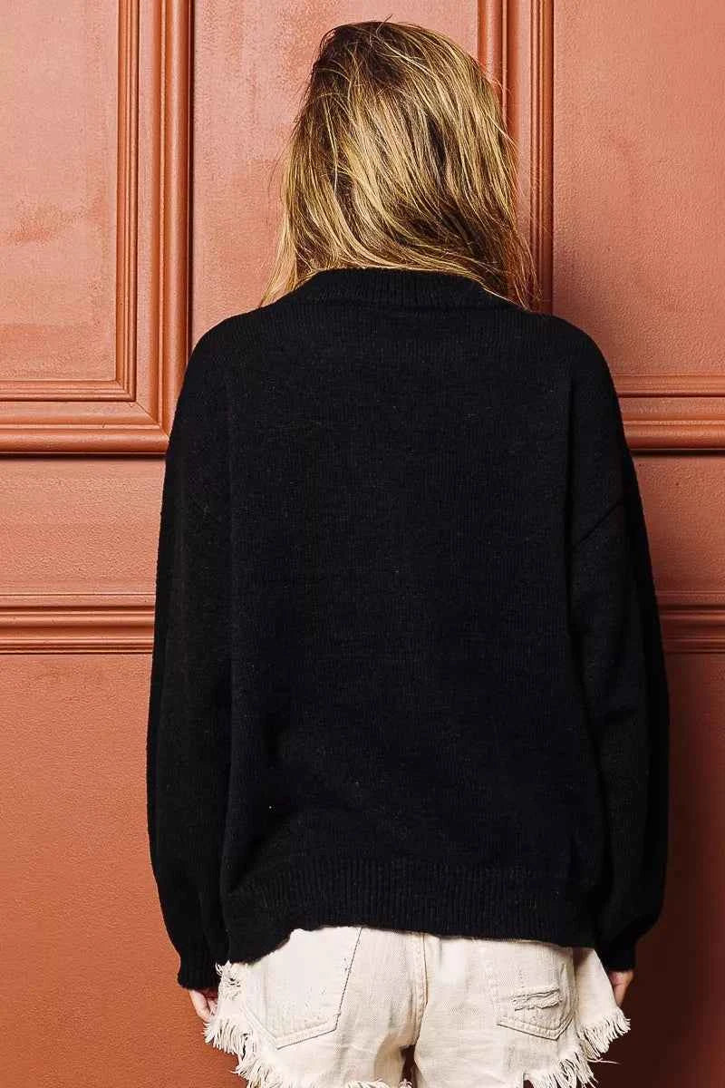 BiBi Tinsel Lettering Christmas Sweater