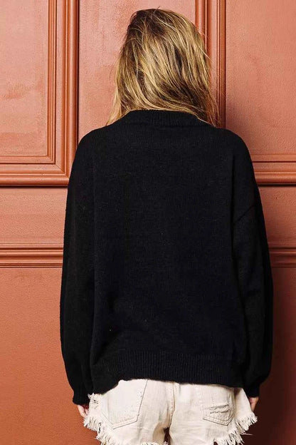 BiBi Tinsel Lettering Christmas Sweater