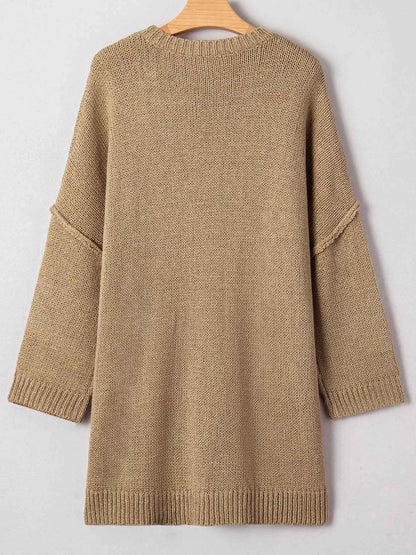 Oversize Drop Shoulder Slouchy Sweater Dress
