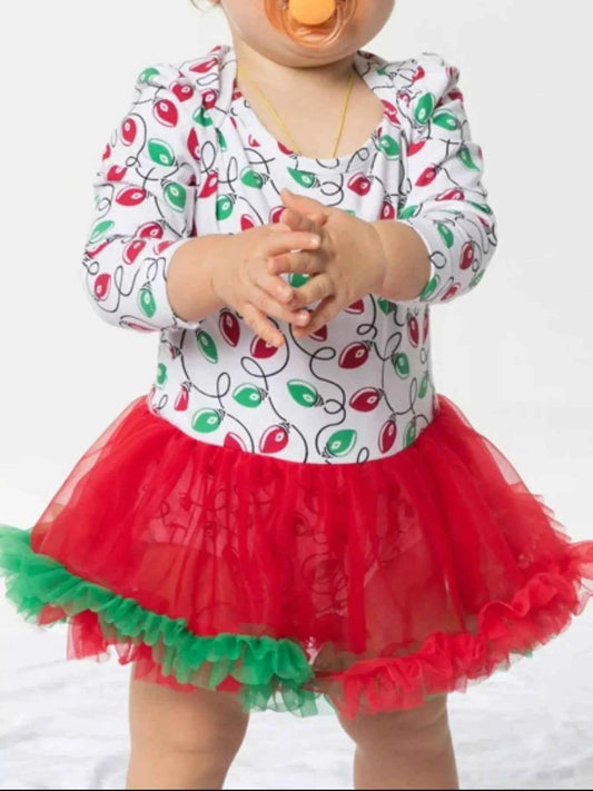 Children's Christmas One Piece Dress with Headband
