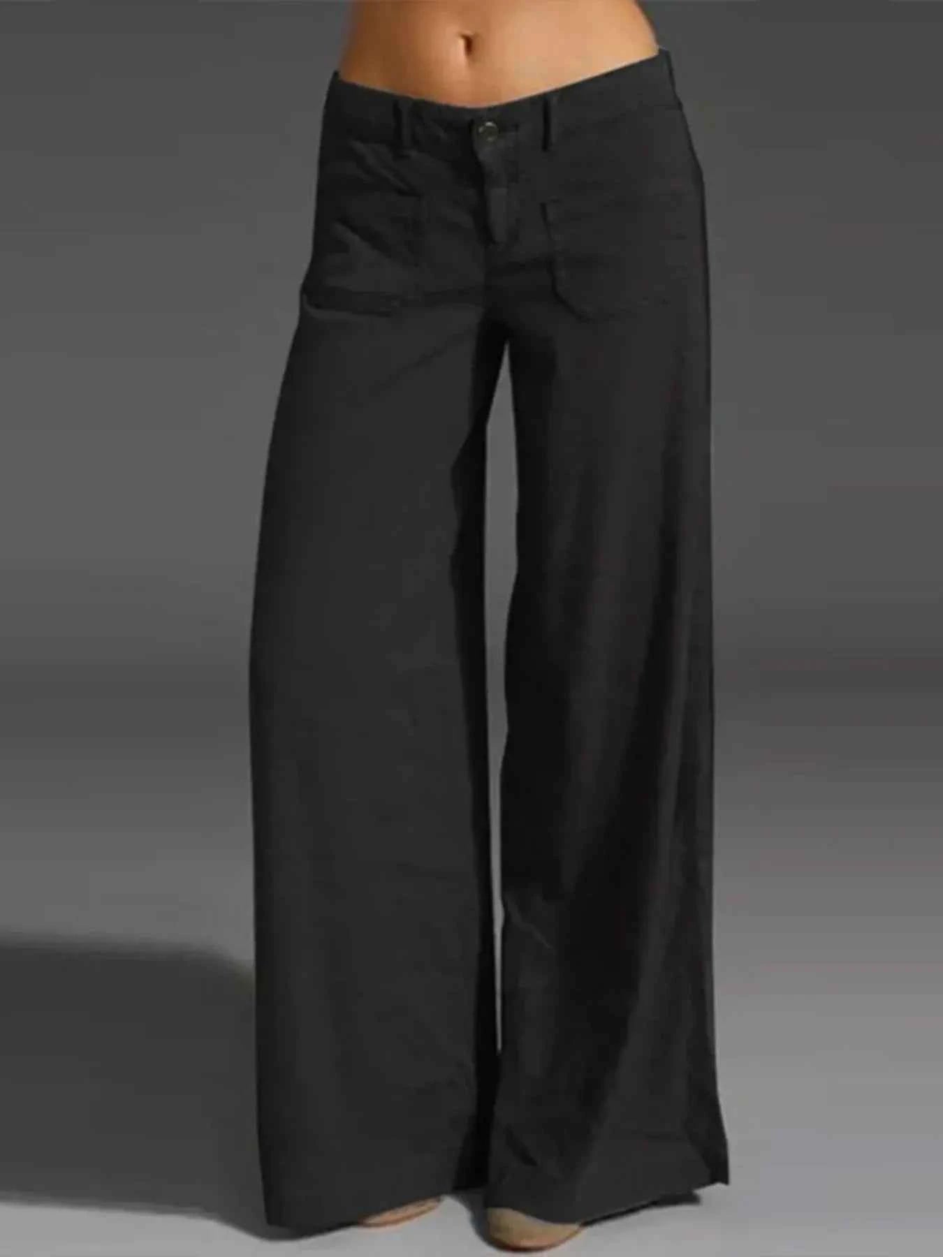 Full Size Wide Leg Pants with Pockets Plus Size