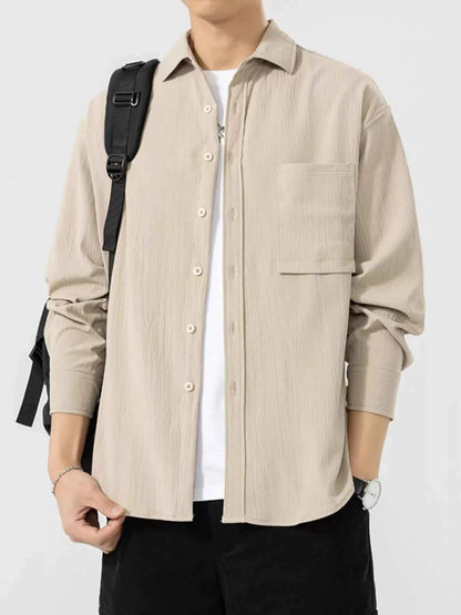 Men's Plus Size Button Up Long Sleeve Shirt