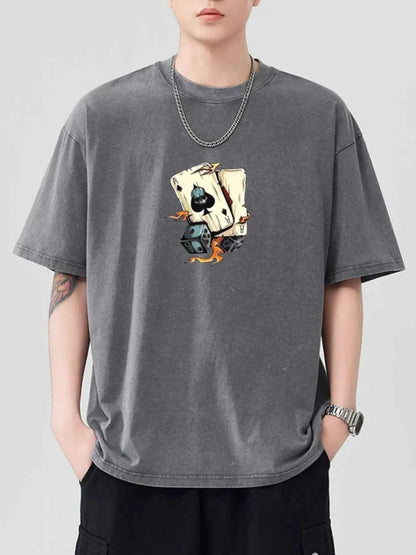 Men's Graphic Round Neck Short Sleeve T-Shirt