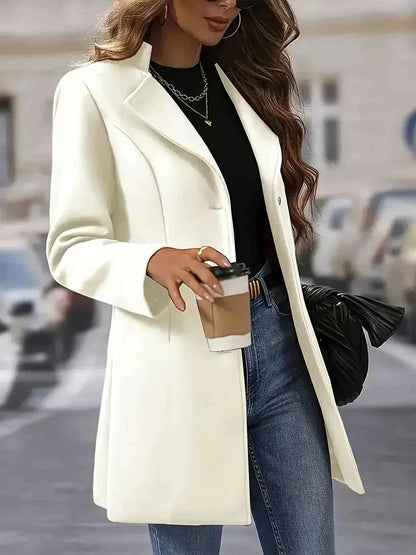 Single-Breasted Longline Blazer Coat