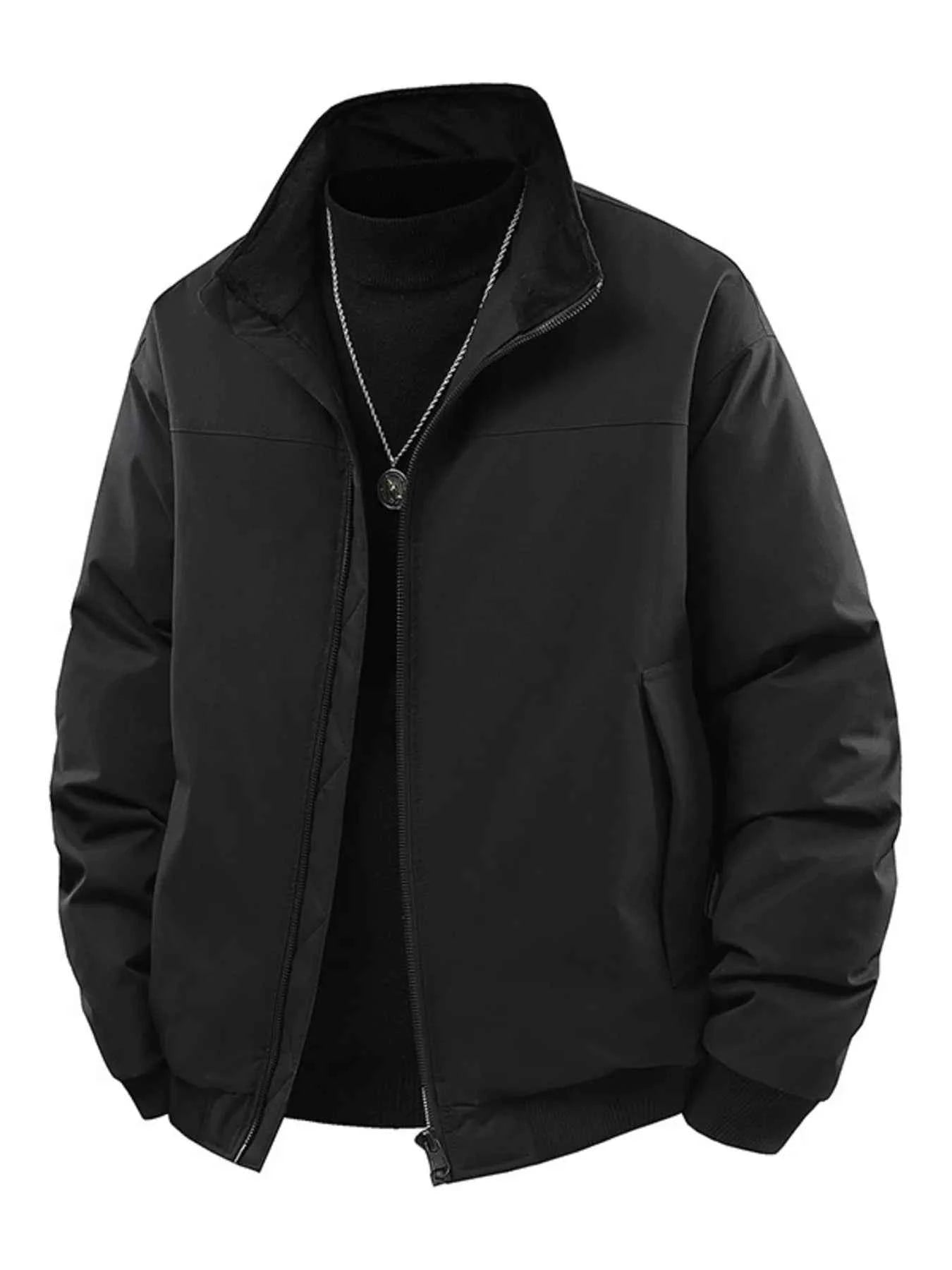 Men's Casual Stand Collar Lightweight Bomber Jacket