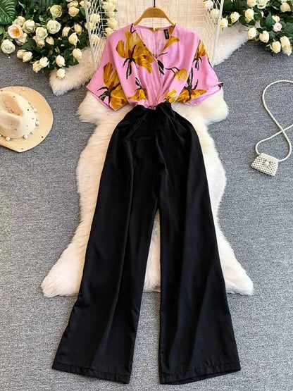 Printed Wide Leg Jumpsuit
