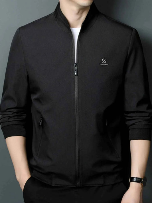 Men's Plus Size Zip Up Long Sleeve Jacket