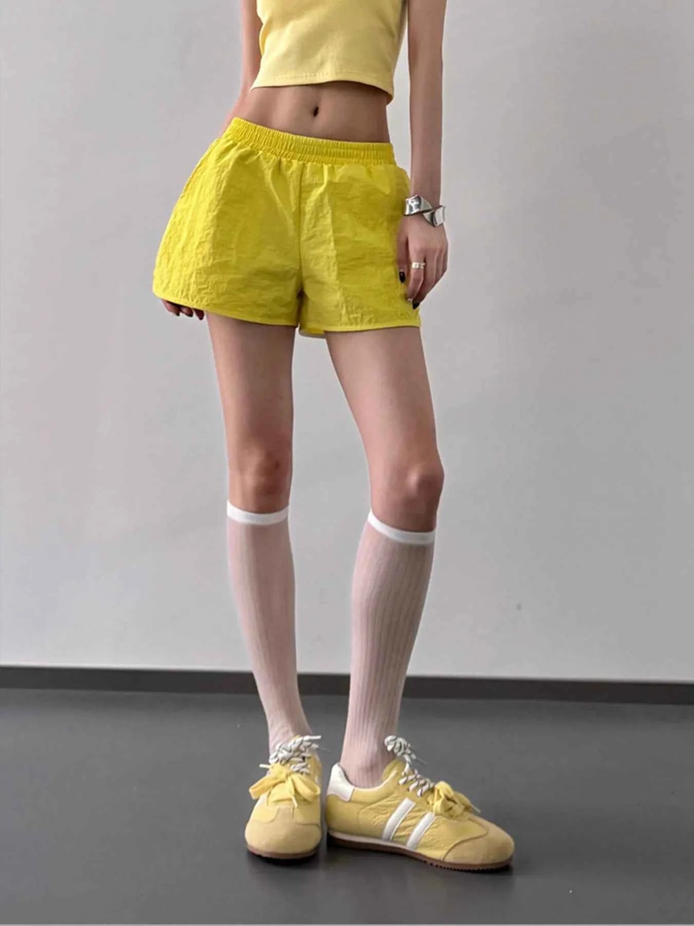 Elastic Waist Cotton Linen Shorts