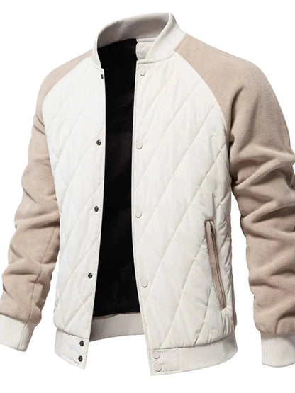 Men's Quilted Snap Down Long Sleeve Jacket