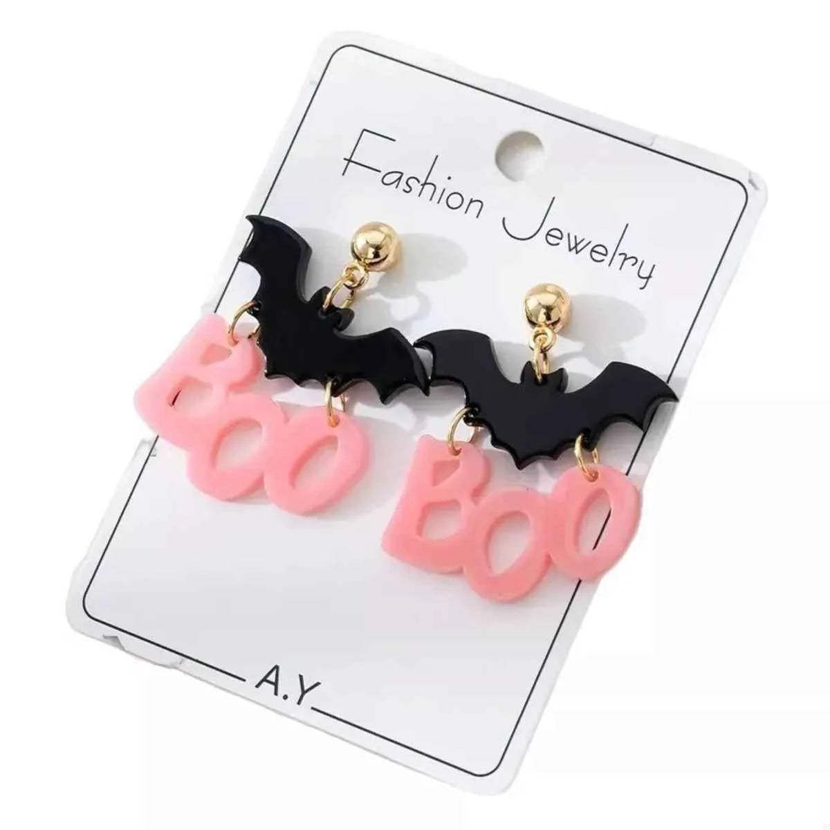 Halloween Bat Boo Dangle Earrings