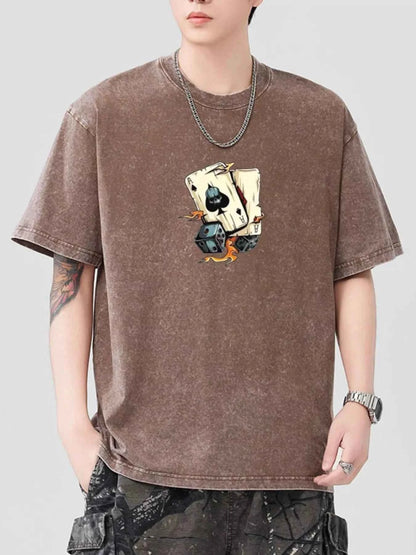 Men's Graphic Round Neck Short Sleeve T-Shirt