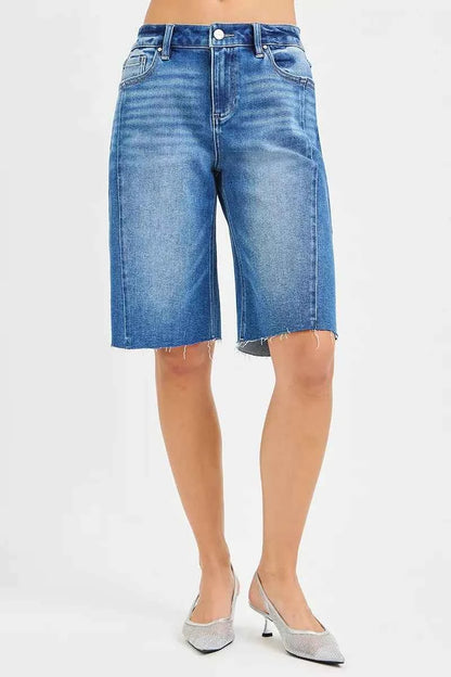 RISEN Raw Hem Slouchy Seamed Jorts